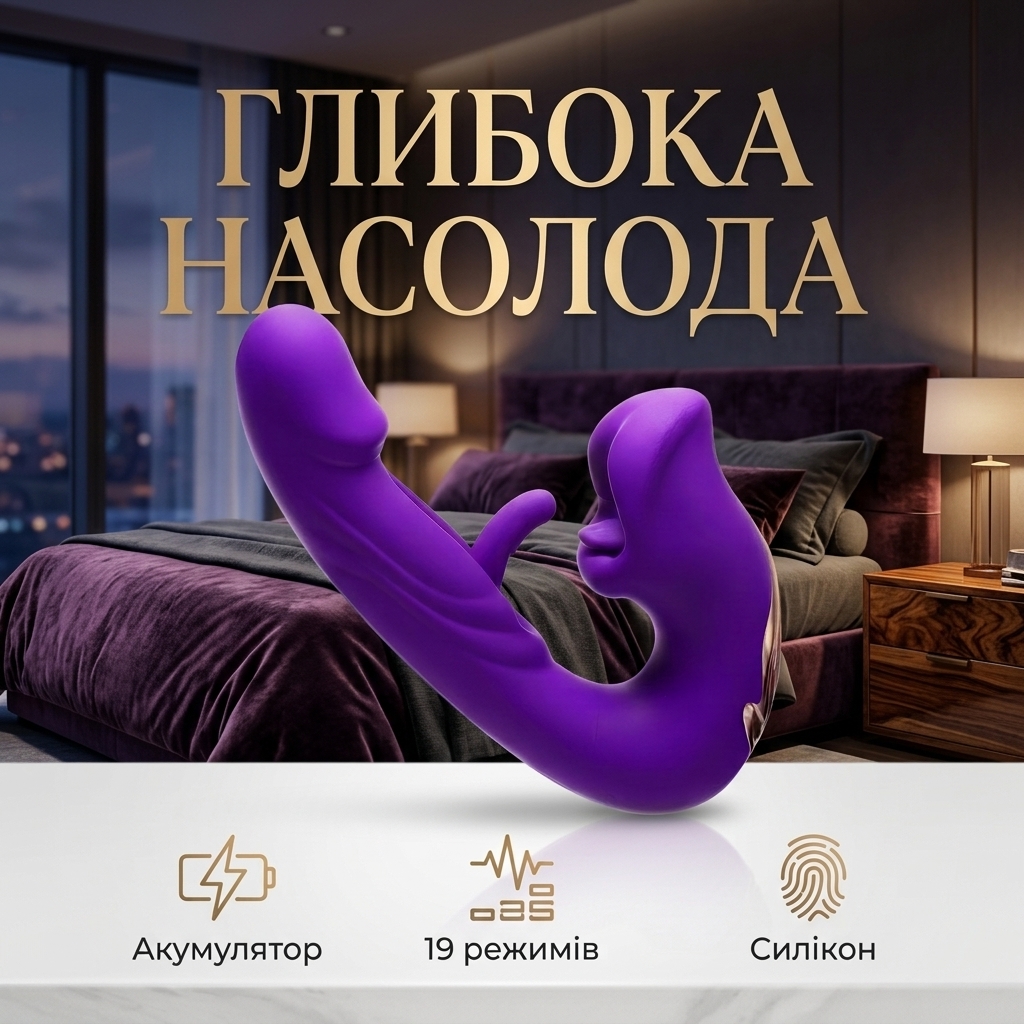 Вібратор кролик Pretty Love Night Lover 21 см Фіолетовий