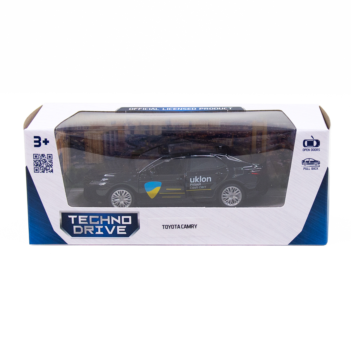 Автомодель Techno Drive Toyota Camry Uklon металева Чорна — превʼю 3