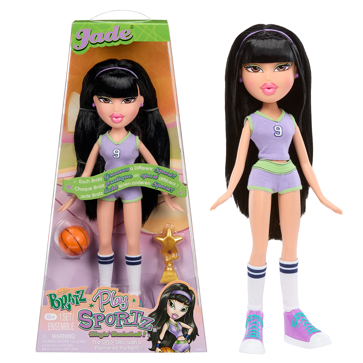 Ігровий набір баскетболістка Джейд Bratz Play Sportz 29 см чорне волосся