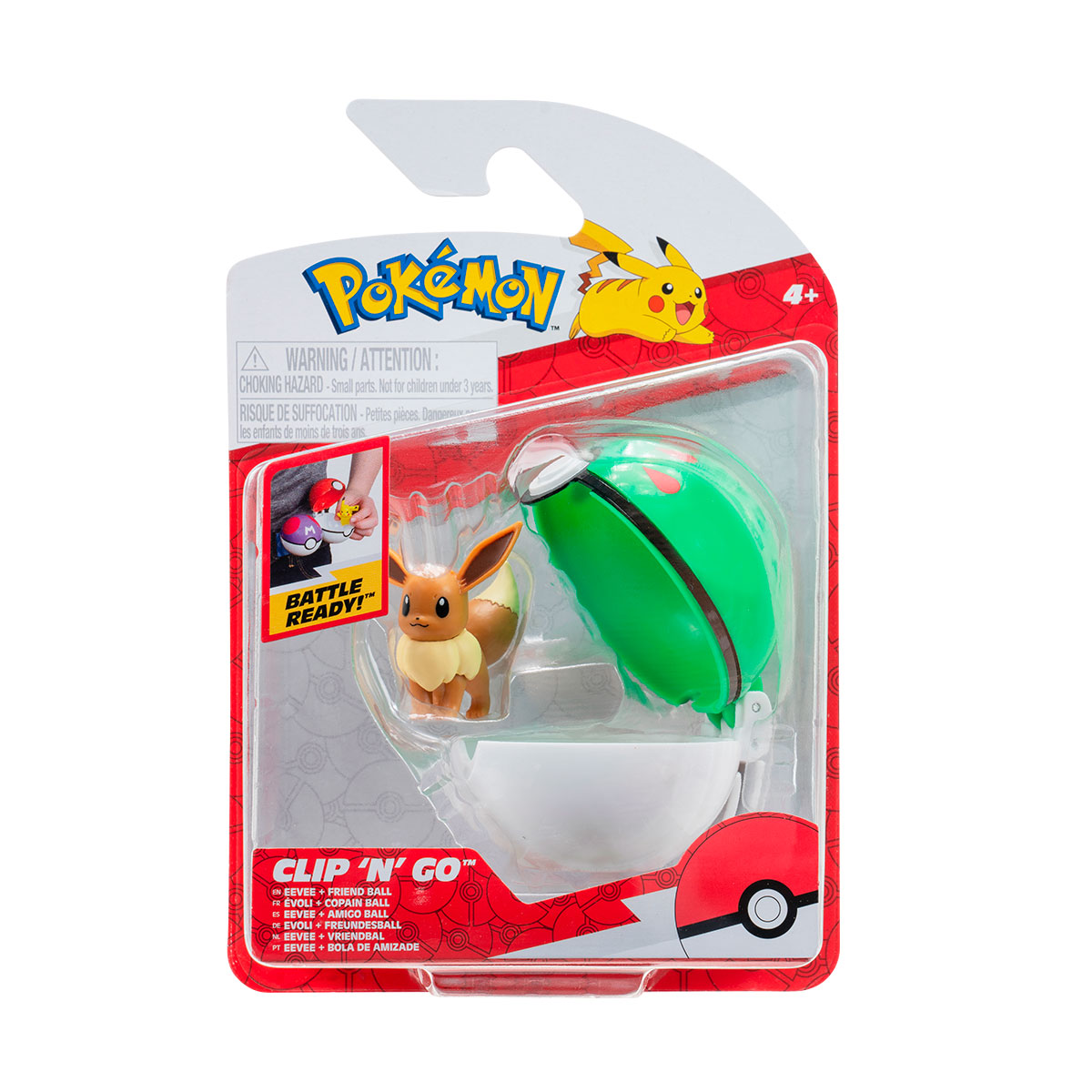 Ігровий набір Pokemon W16 фігурка Іві з покеболом Jazwares 4 см Коричневий — превʼю 1