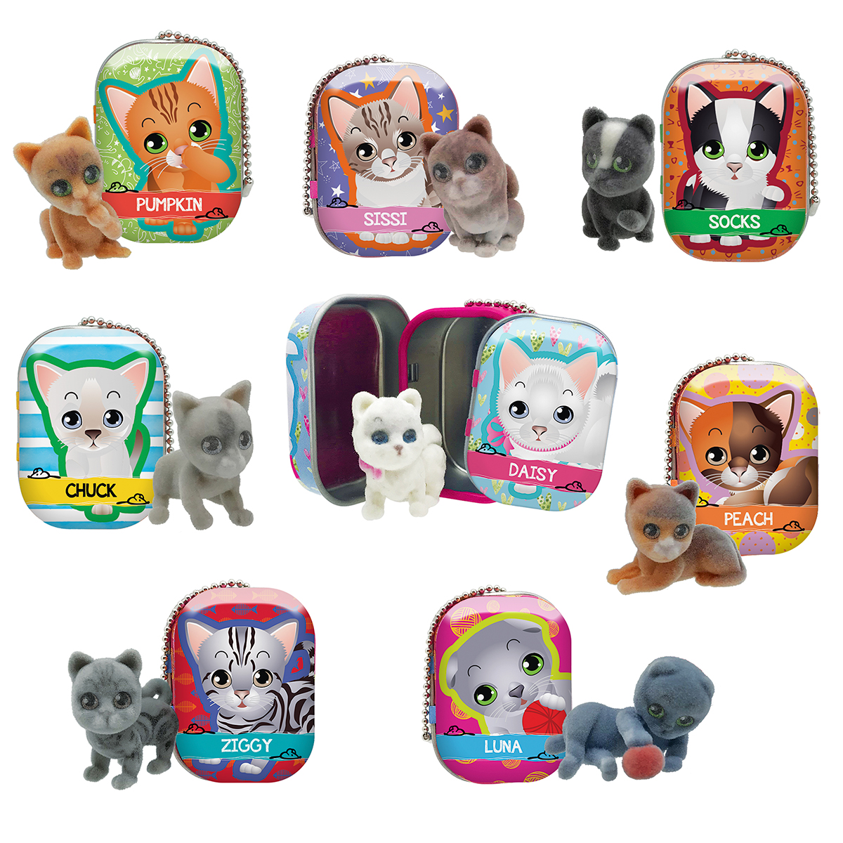 Фігурка-сюрприз Cool Things Puppy Club Пухнасті хвостики 2 см з металевим будиночком — превʼю 2