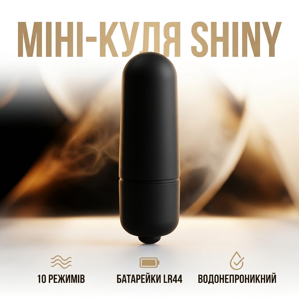 Міні-вібратор кліторальний куля 10 режимів на батарейках чорний