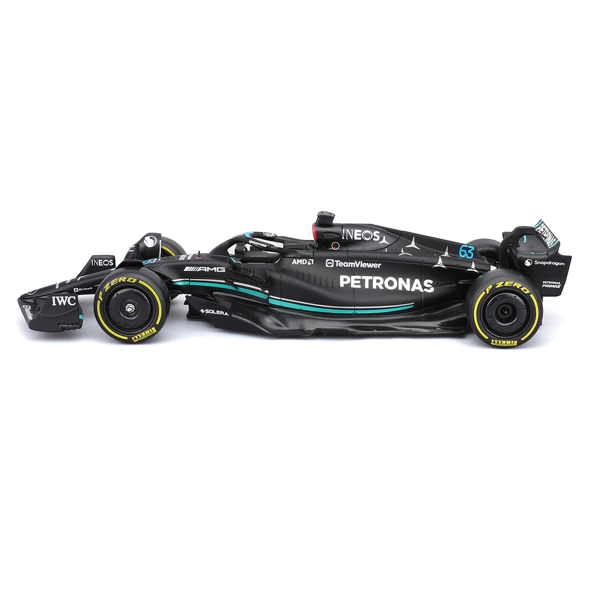 Автомодель Bburago Mercedes-AMG F1 W14 E Performance 1:24 з фігуркою Чорна — превʼю 11