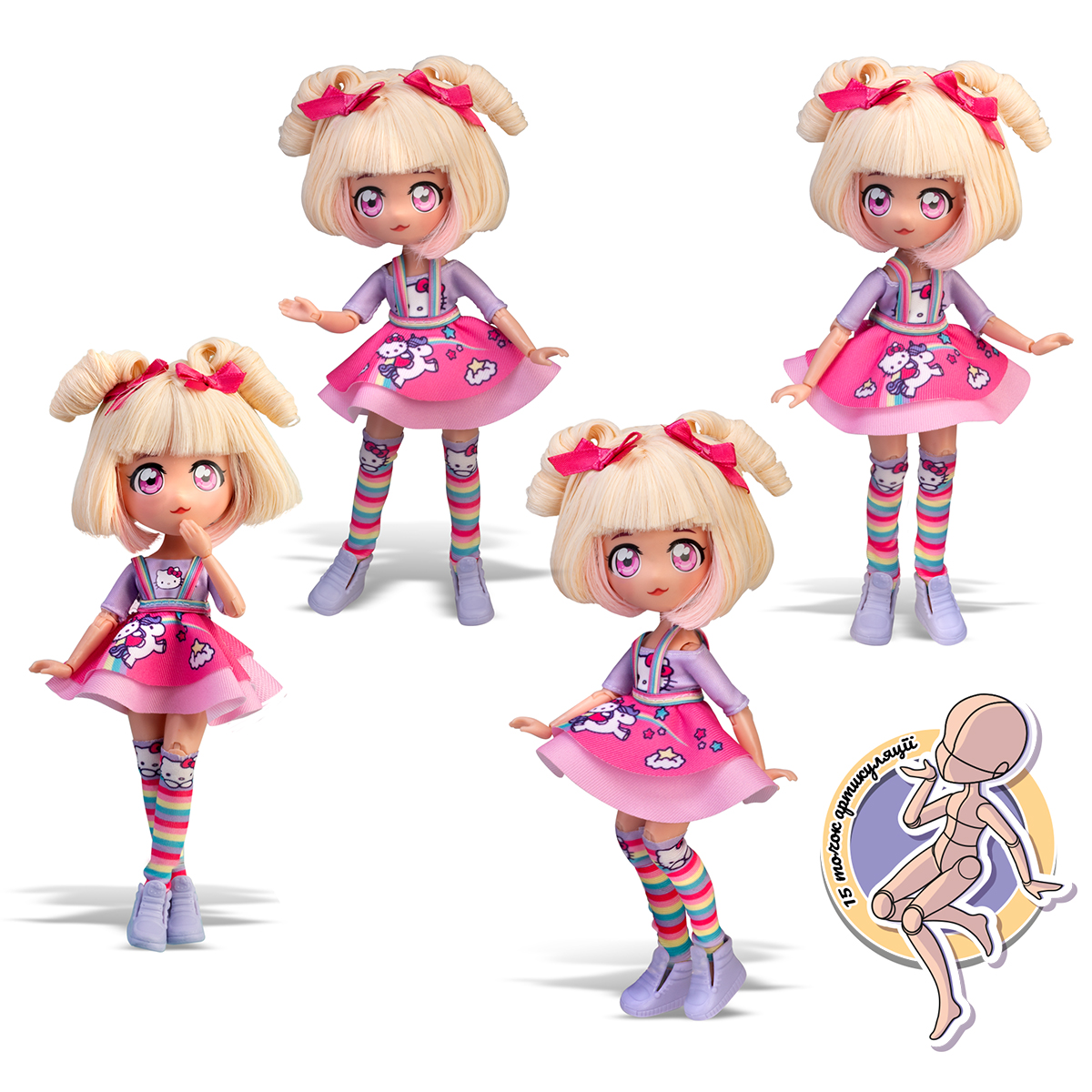 Лялька 4SF Manga Dolls Hello Kitty Цукерочка-єдиноріг 19,5 см — превʼю 7