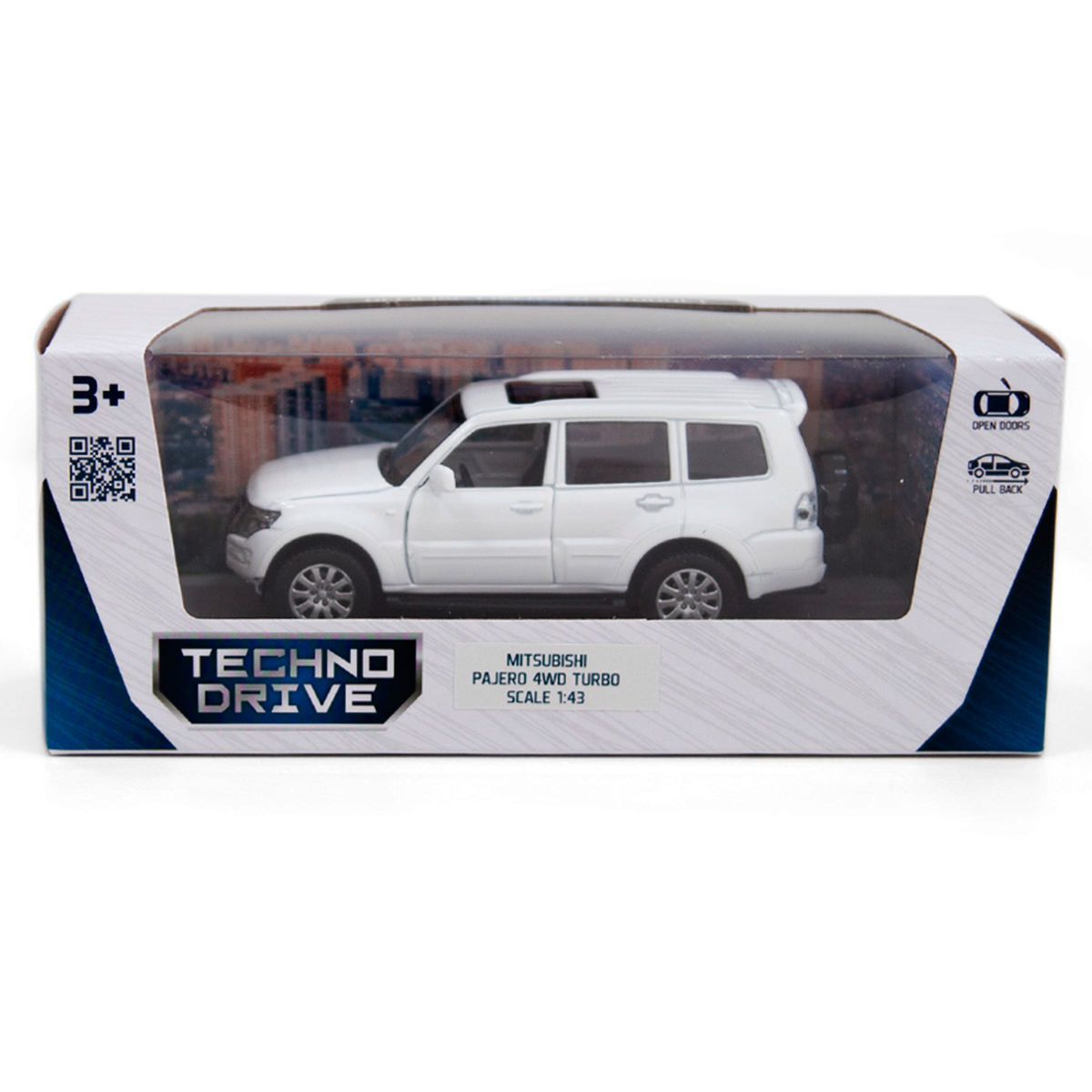 Автомодель Techno Drive Mitsubishi Pajero 4WD Turbo металева Біла — превʼю 3