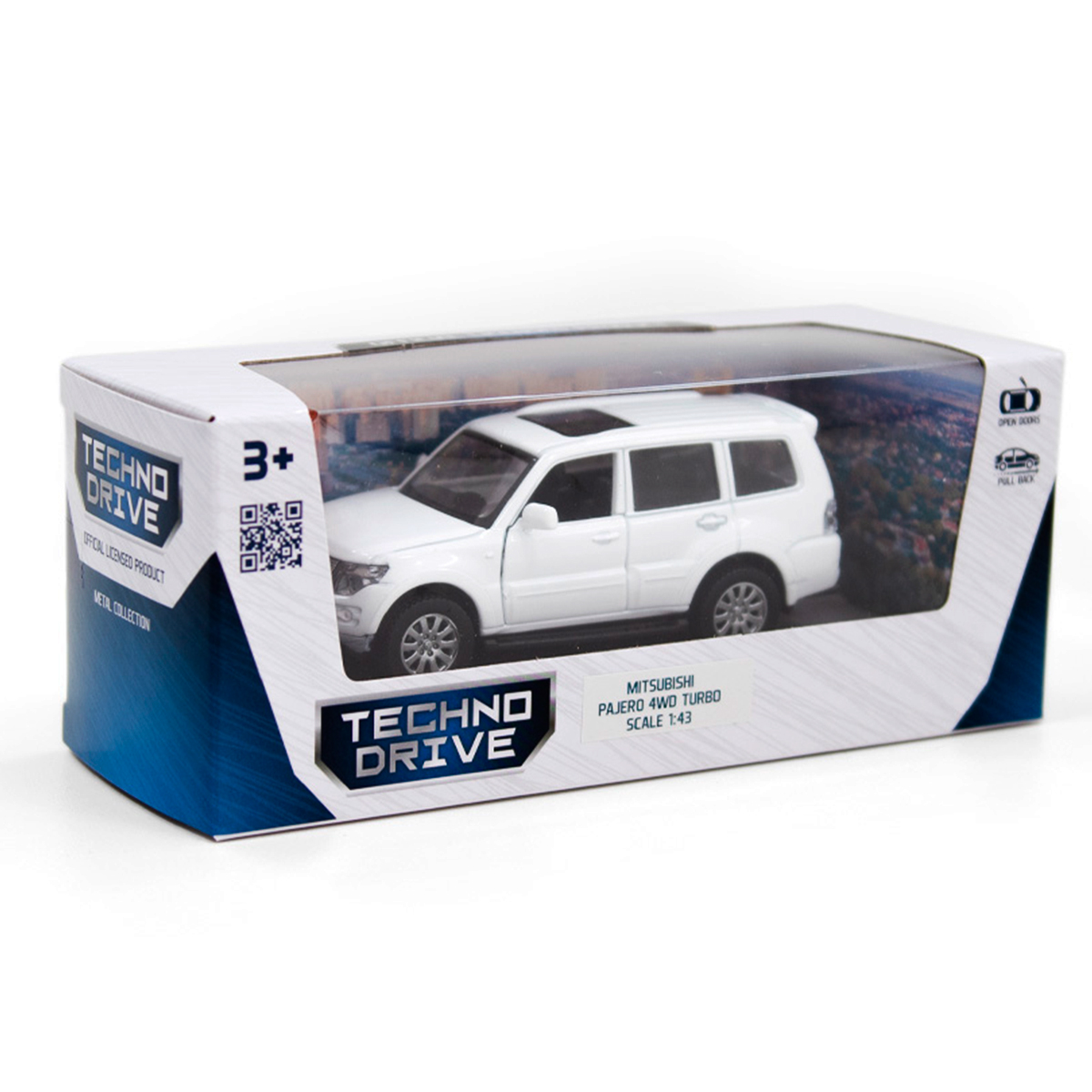 Автомодель Techno Drive Mitsubishi Pajero 4WD Turbo металева Біла — превʼю 4