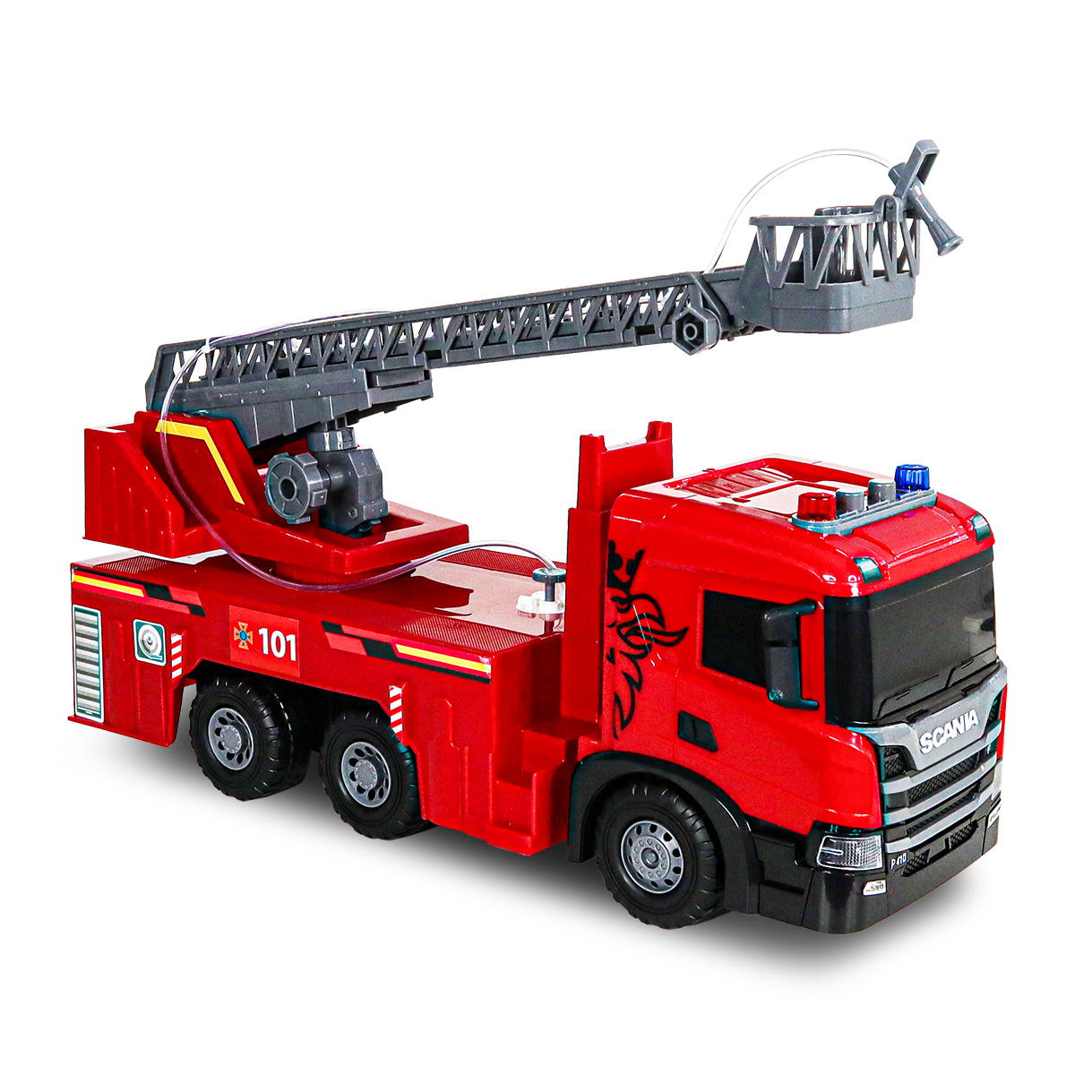 Пожежна машина Techno Drive Super Big Truck Scania 51,5 см зі світлом та звуком — превʼю 11