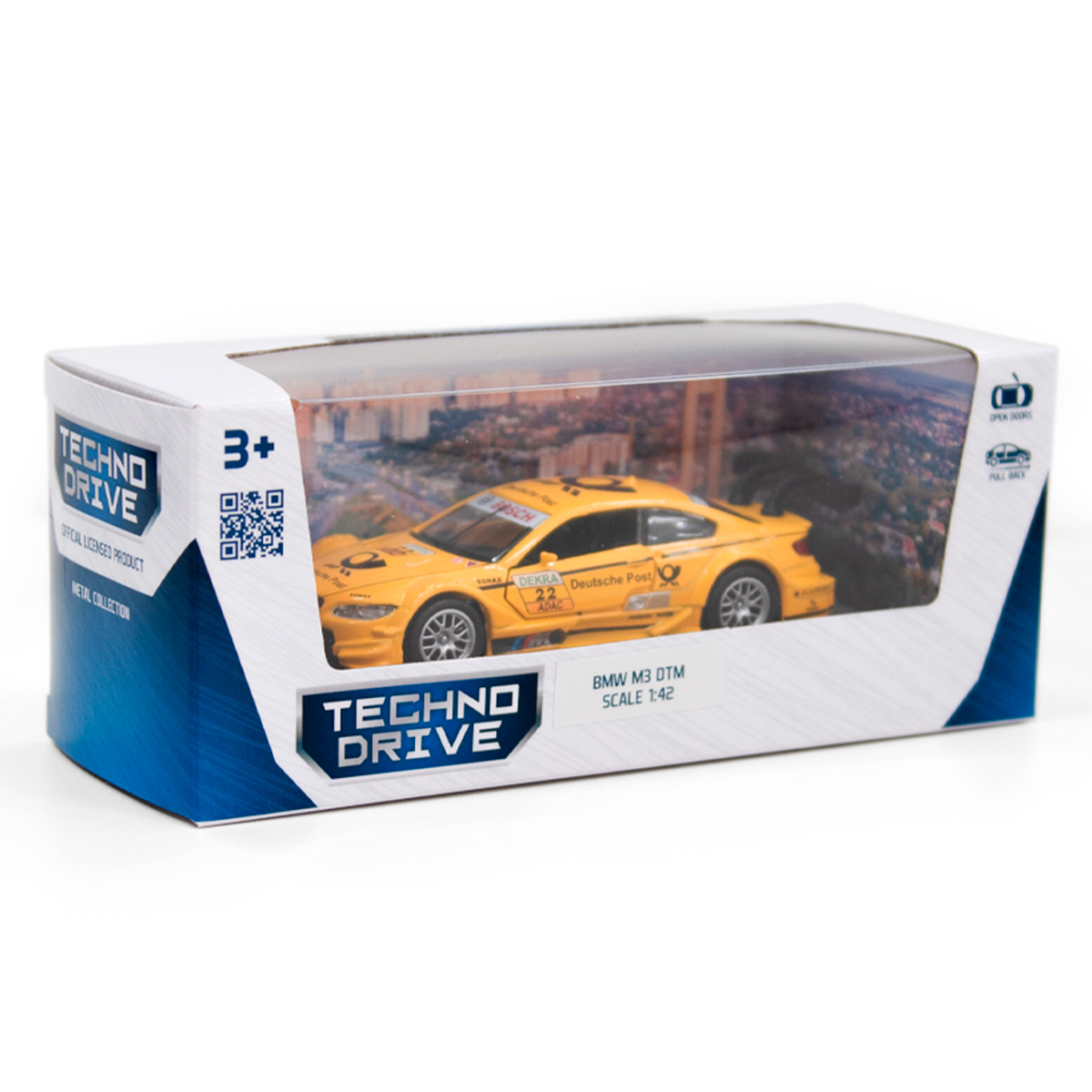 Автомодель Techno Drive BMW M3 DTM металева жовта — превʼю 4
