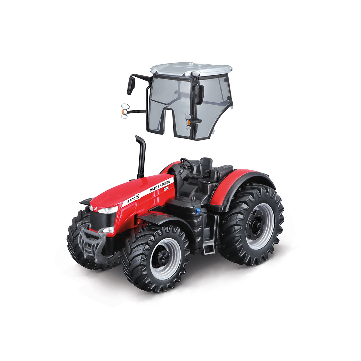 Трактор Massey Ferguson 8740S іграшковий металевий 10 см Червоно-чорний — превʼю 2