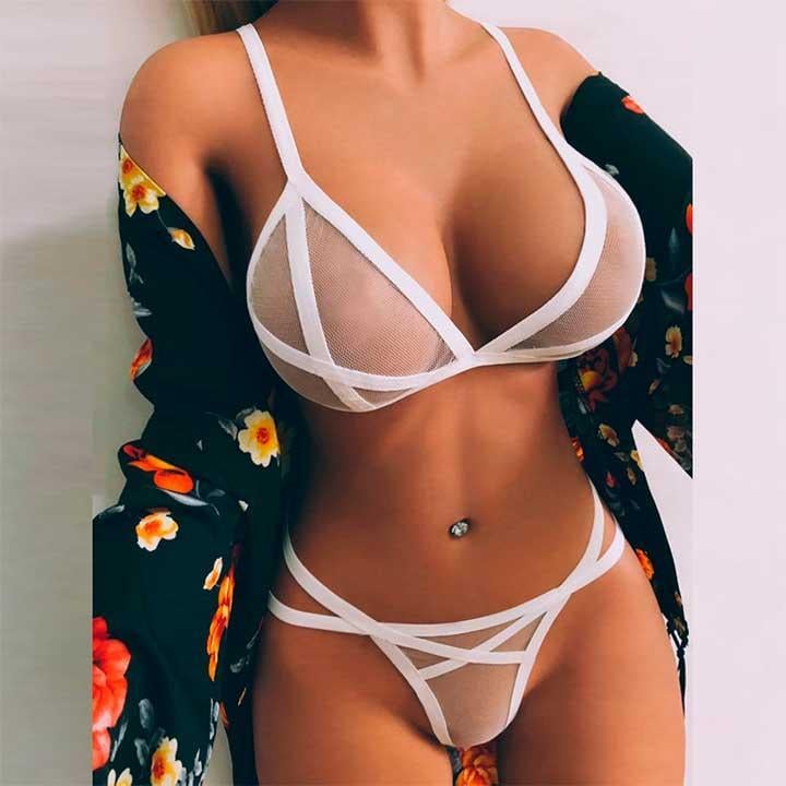 Сексуальний комплект мережива S/M Білий