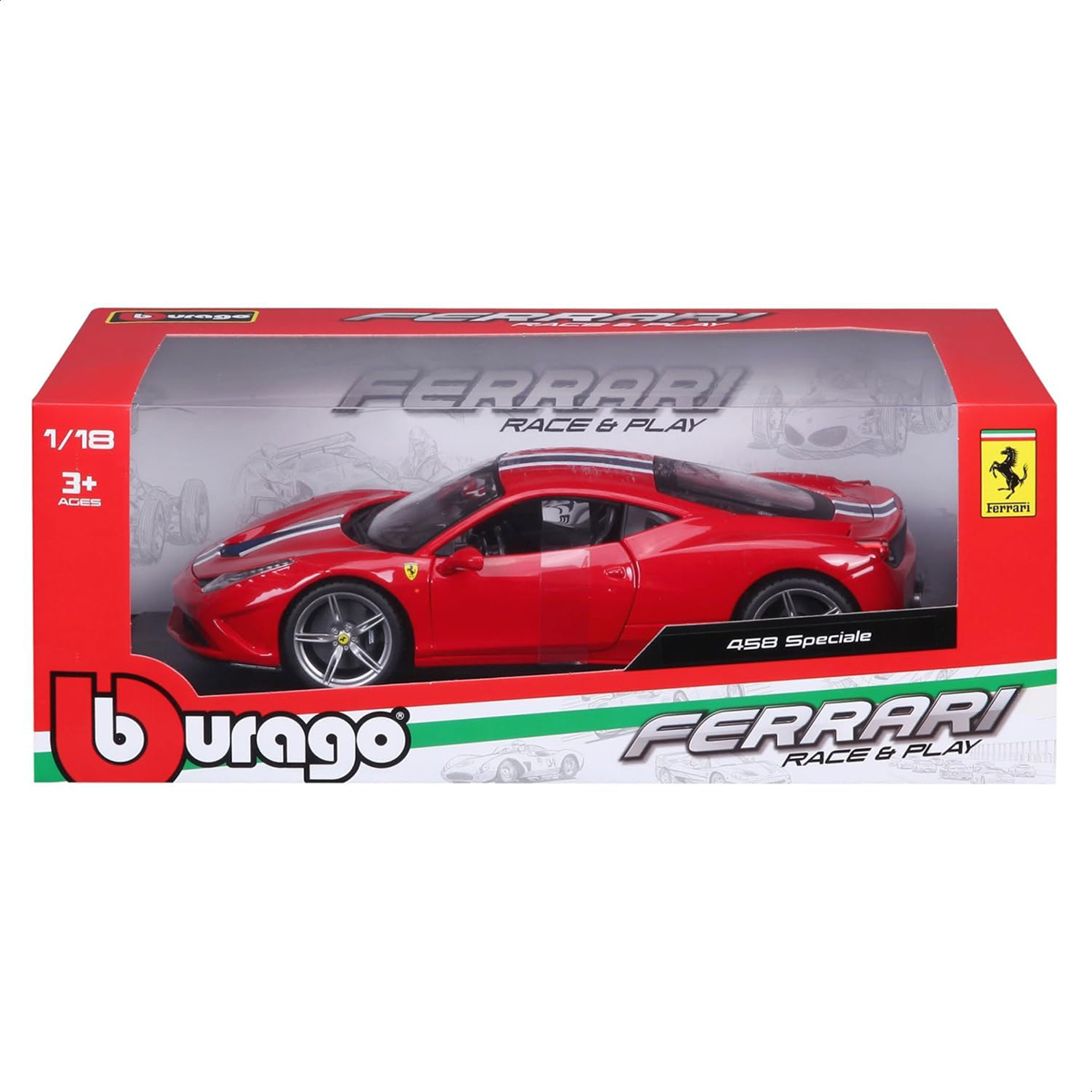 Автомодель Ferrari 458 Speciale Bburago 1:18 червона — превʼю 5
