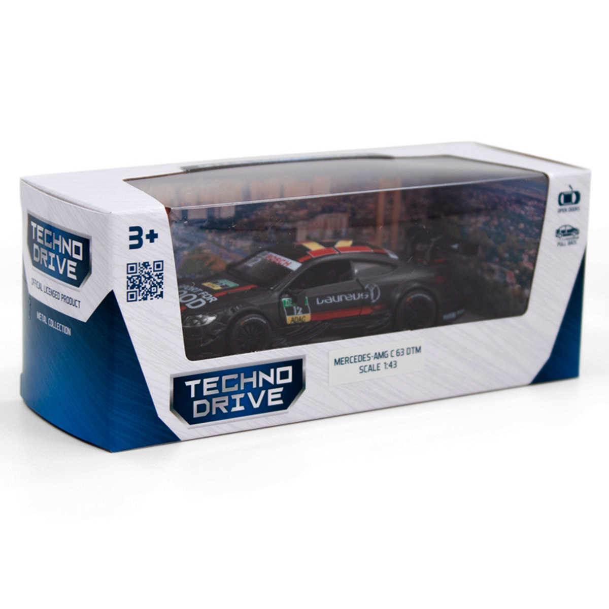 Автомодель Techno Drive Mercedes-AMG C63 DTM металева 1:32 Чорна — превʼю 4