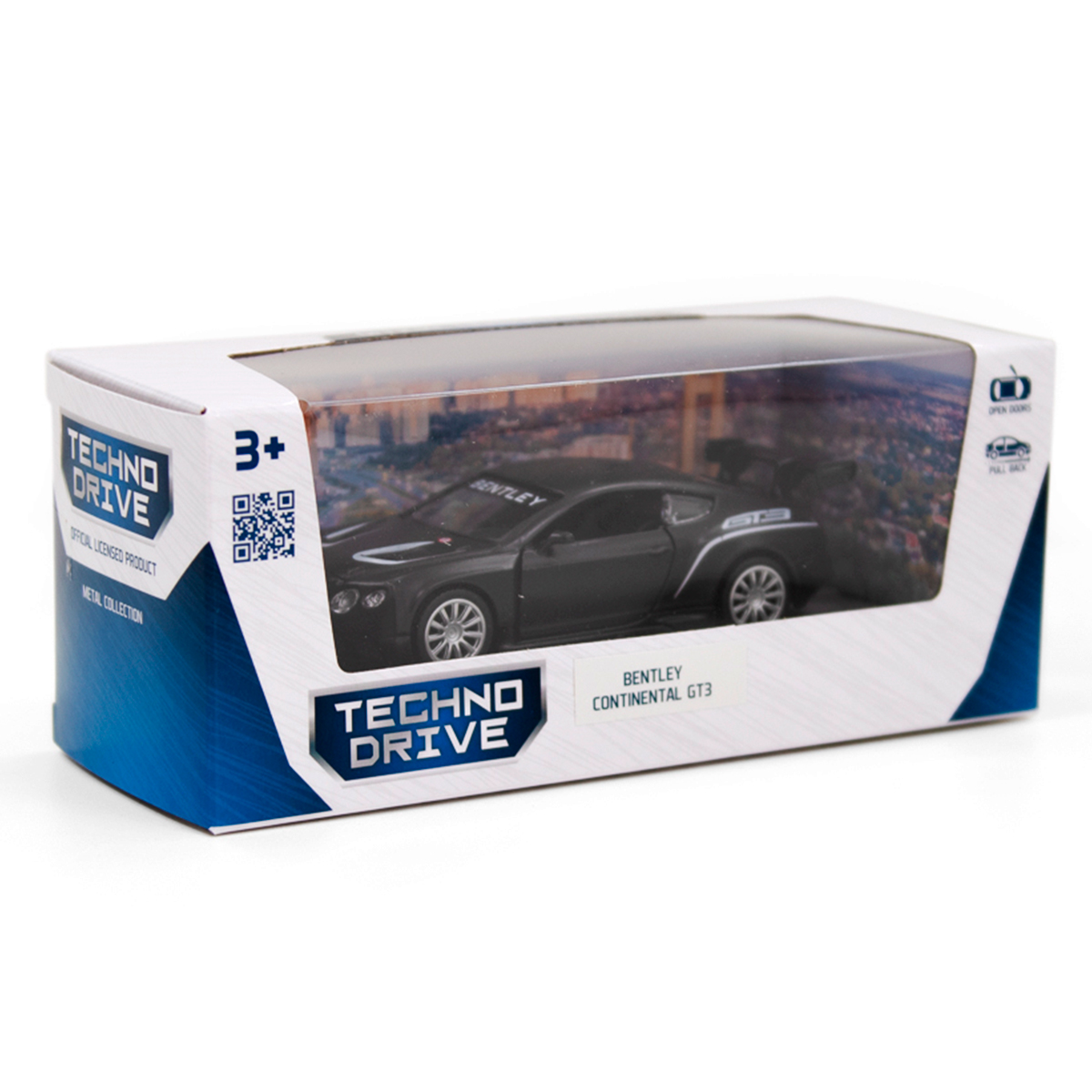 Автомодель Bentley Continental GT3 Techno Drive металева Матова чорна — превʼю 4