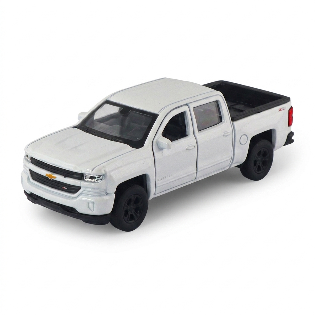 Автомодель Chevrolet Silverado 2017 Techno Drive 1:43 металева з pull-back механізмом Біла — превʼю 1