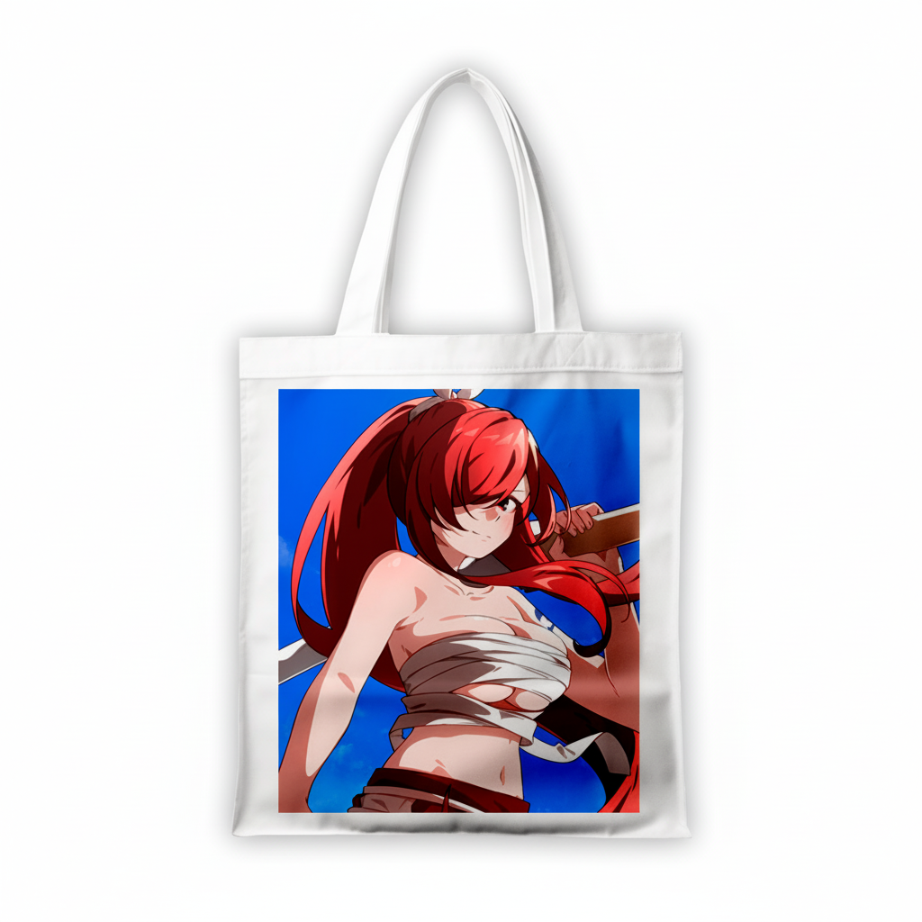 Сумка-шопер Хвіст Феї Fairy Tail Ельза 39x35 см біла з льону 6817