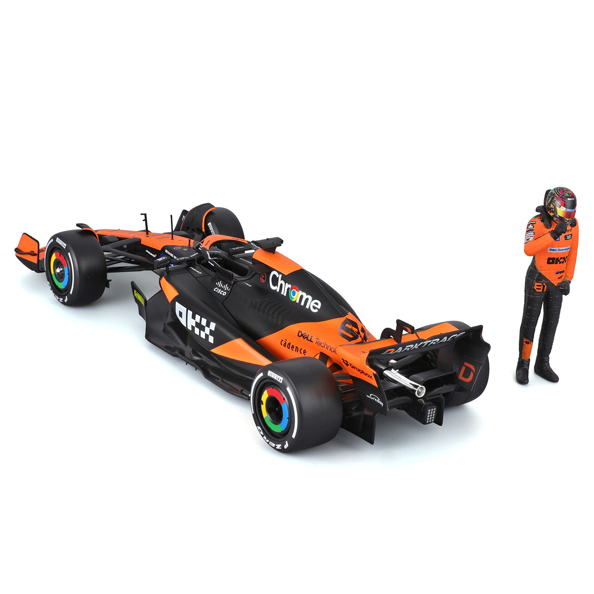 Автомодель Bburago McLaren MCL38 1:24 з фігуркою гонщика — превʼю 12