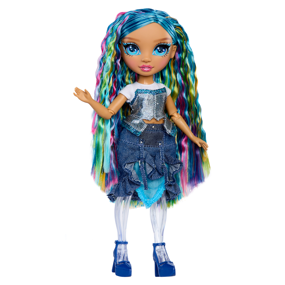 Ігровий набір з лялькою Rainbow High серії Rainbow Shimmers Скайлер Блакитний — превʼю 4