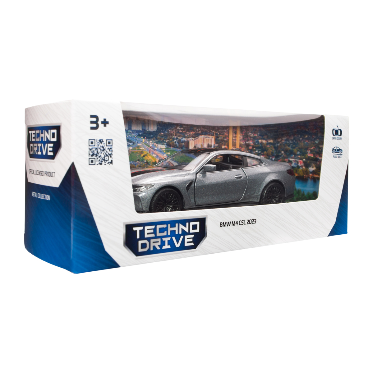 Автомодель BMW M4 CSL 2023 Techno Drive 1:38 металева Сіра — превʼю 6