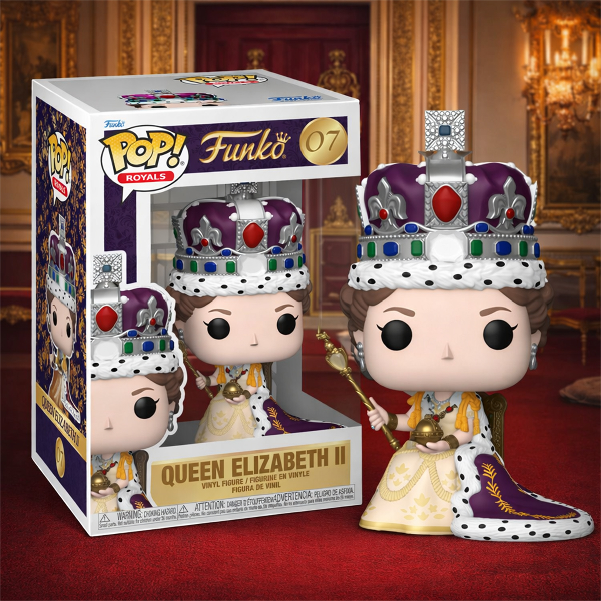 Колекційна ігрова фігурка Funko POP - Queen Elizabeth II Coronation Багатоколірний — превʼю 3