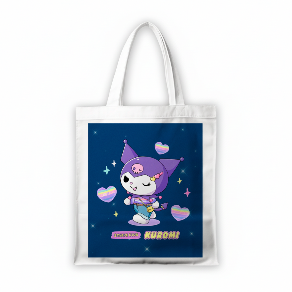 Сумка-шопер Онегай Моя Мелодія Onegai My Melody Куромі 39x35 см біла з габардину 29680
