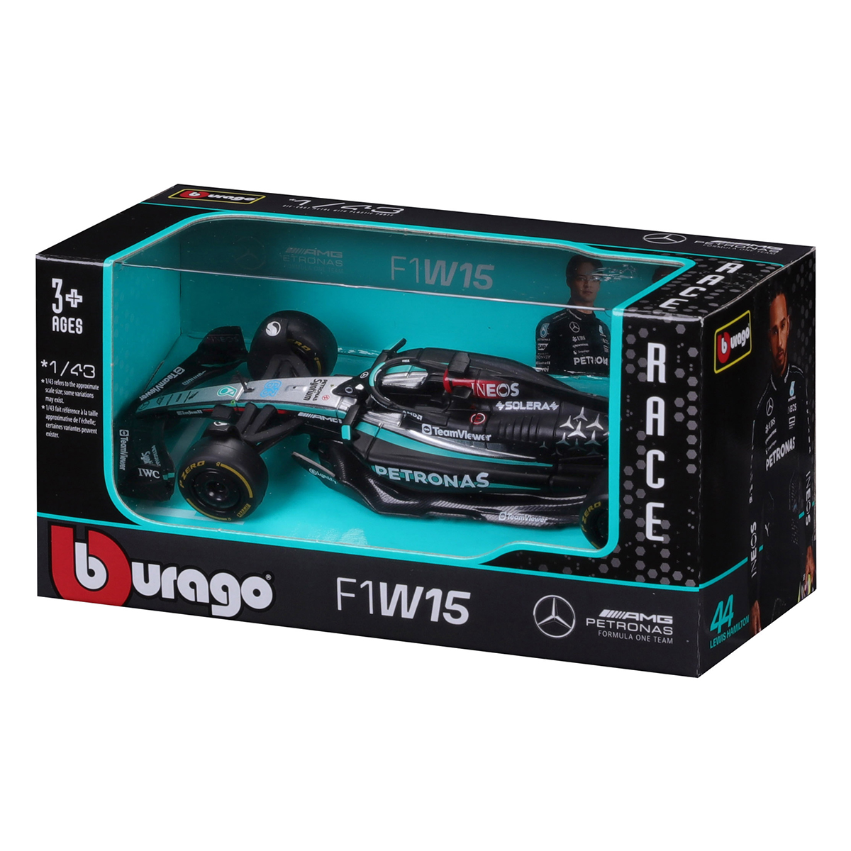 Колекційна модель Bburago Mercedes-AMG F1 W15 Performance 2024 1:43 — превʼю 2
