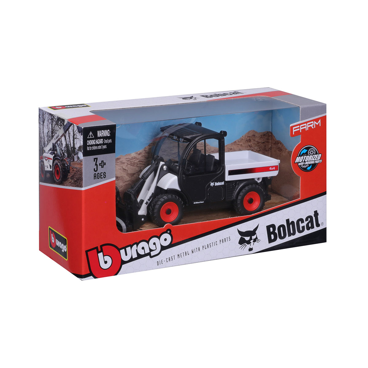 Навантажувач іграшковий Bburago Bobcat Toolcat 5600 10 см червоно-чорний — превʼю 6