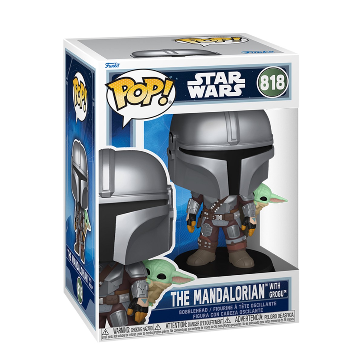 Ігрова колекційна фігурка Funko POP The Mandalorian - Mandalorian with Grogu — превʼю 1