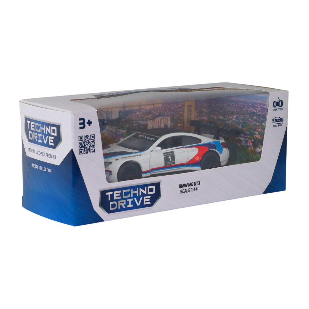 Автомодель BMW M6 GT3 Techno Drive металева 1:44 Біла — превʼю 6
