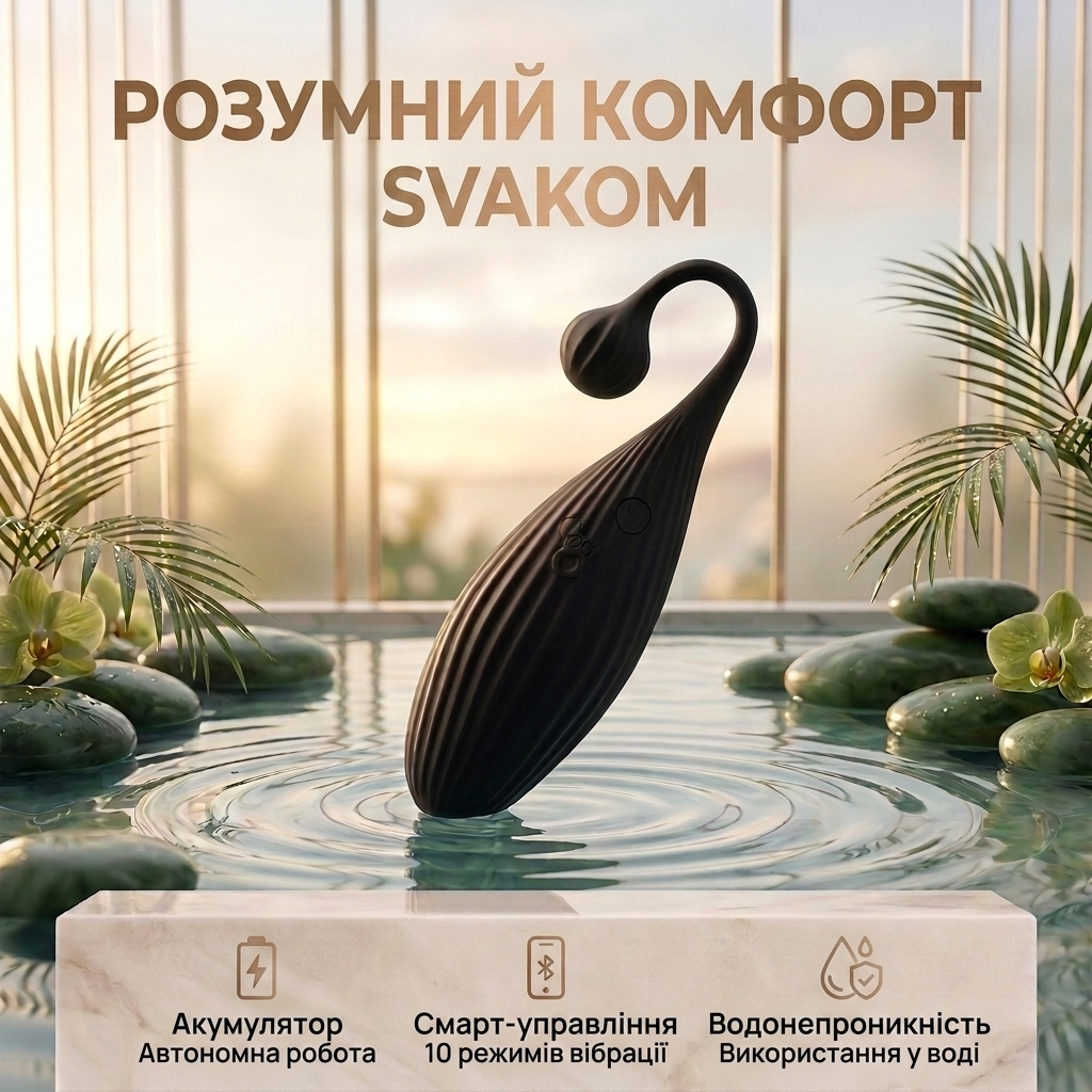 Смарт-віброяйце водонепроникне SVAKOM Primo силіконове 158 мм для жінок Чорне