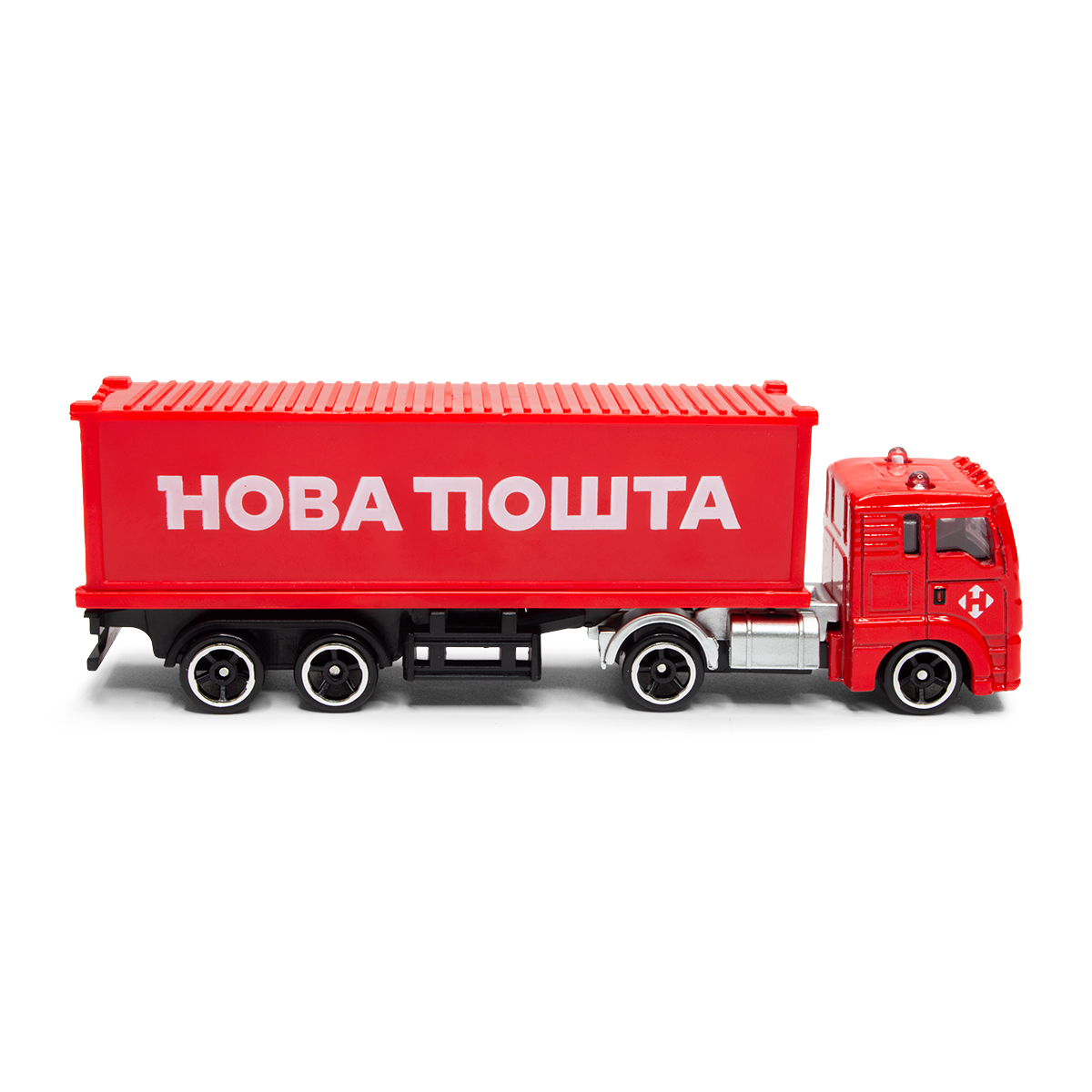 Фура Нова Пошта іграшкова Techno Drive 1:64 металева з дверима — превʼю 11