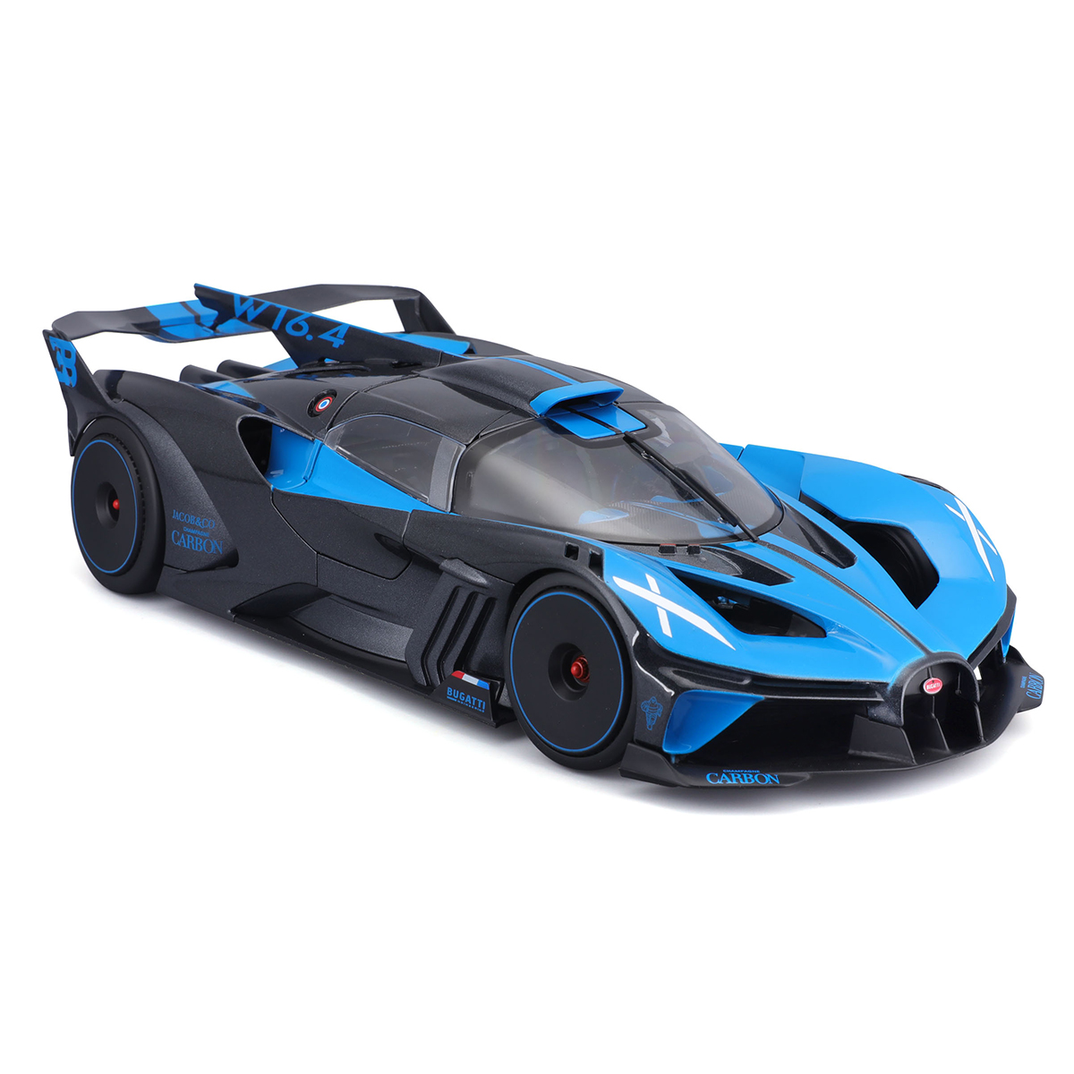 Автомодель Bburago Bugatti Bolide 1:18 металева Чорно-синя — превʼю 6
