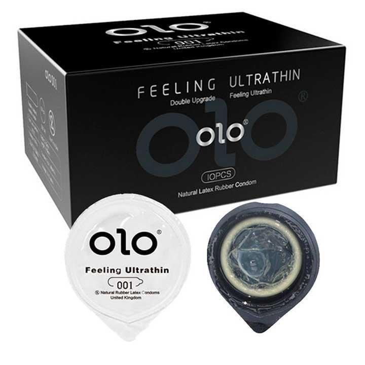 Гладкі презервативи ультратонкі Olo Feelihg Ultrathin 0,01мм подвійна змазка M 51-54 мм 10 шт