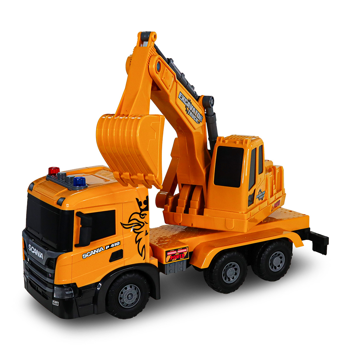 Екскаватор Scania TechnoDrive Super Big Truck 55 см зі світлом та звуком — превʼю 7