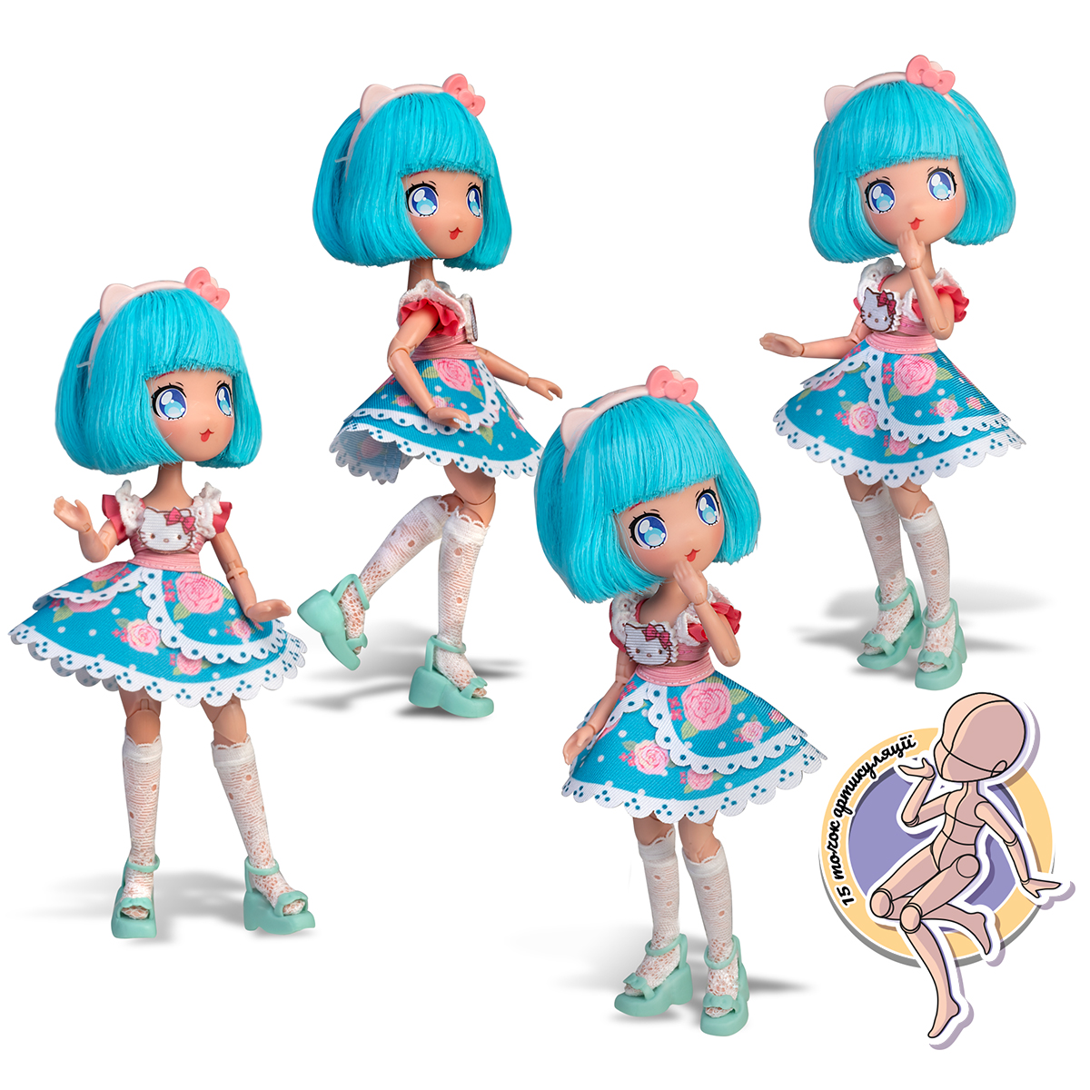 Лялька 4SF Manga Dolls Hello Kitty Пінк 19,5 см з аксесуарами — превʼю 7