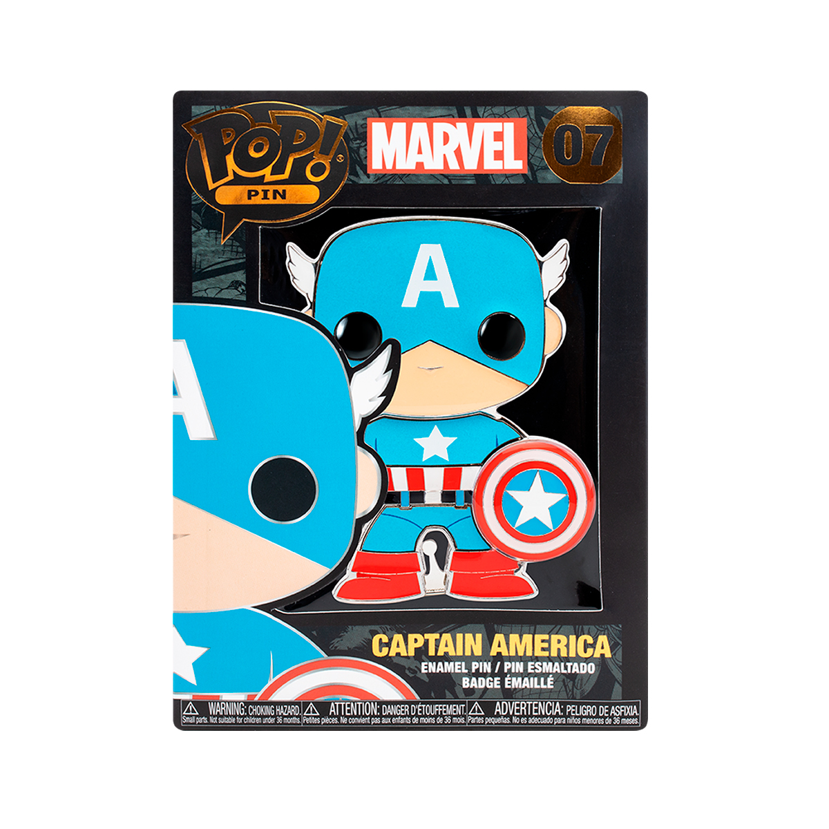 Колекційний пін Marvel Captain America - Funko Pop супергеройський аксесуар — превʼю 1
