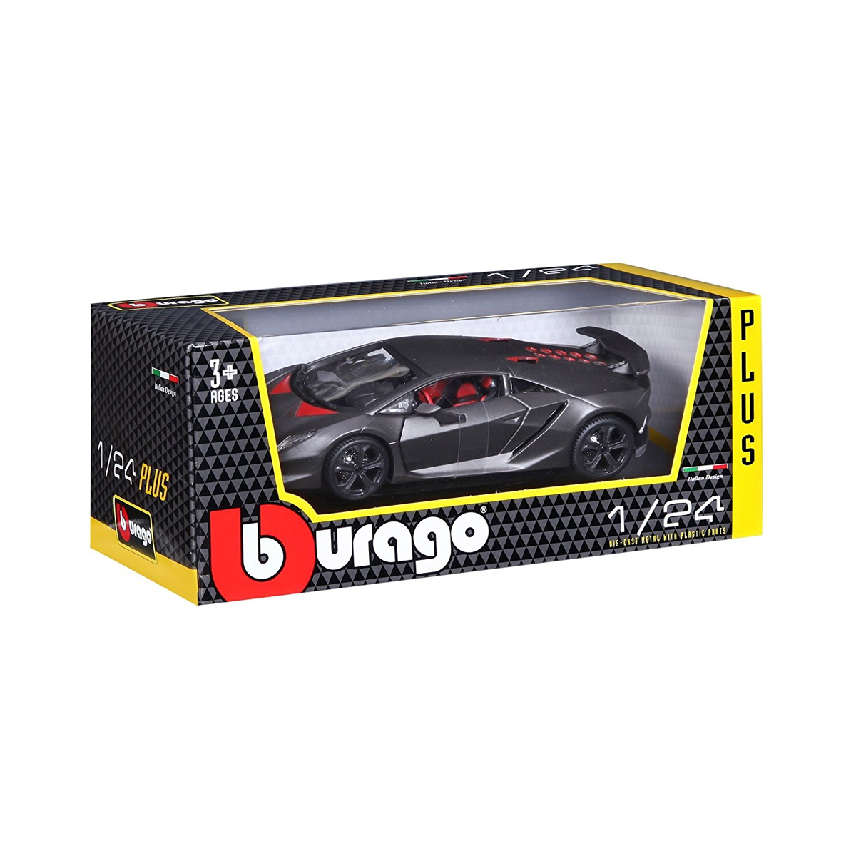 Автомодель Bburago Lamborghini Sesto Elemento 1:24 сірий металік — превʼю 3