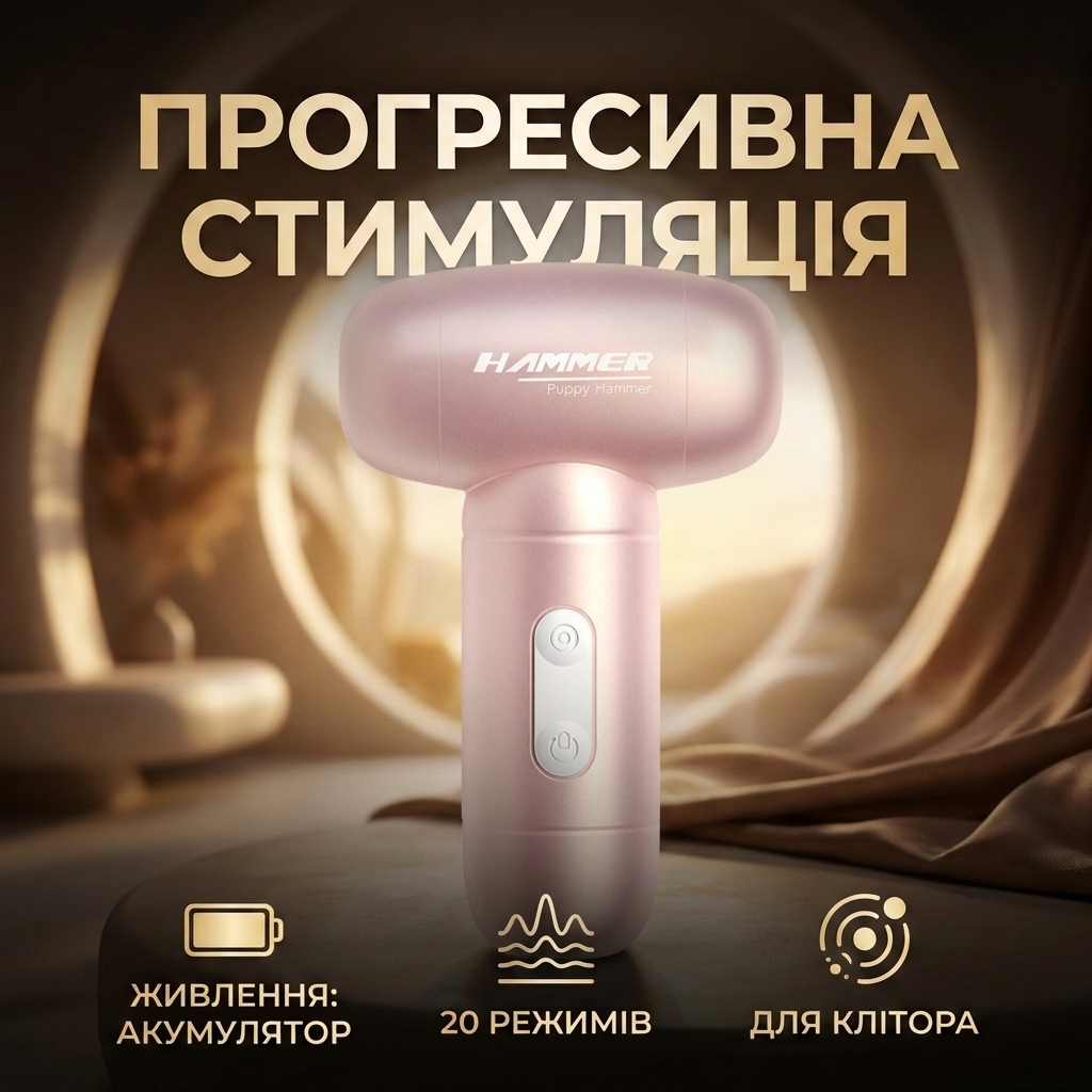 Вібратор вакуумний кліторальний з підзарядкою LILO Puppy Hammer 8.6x3.9 см Рожевий