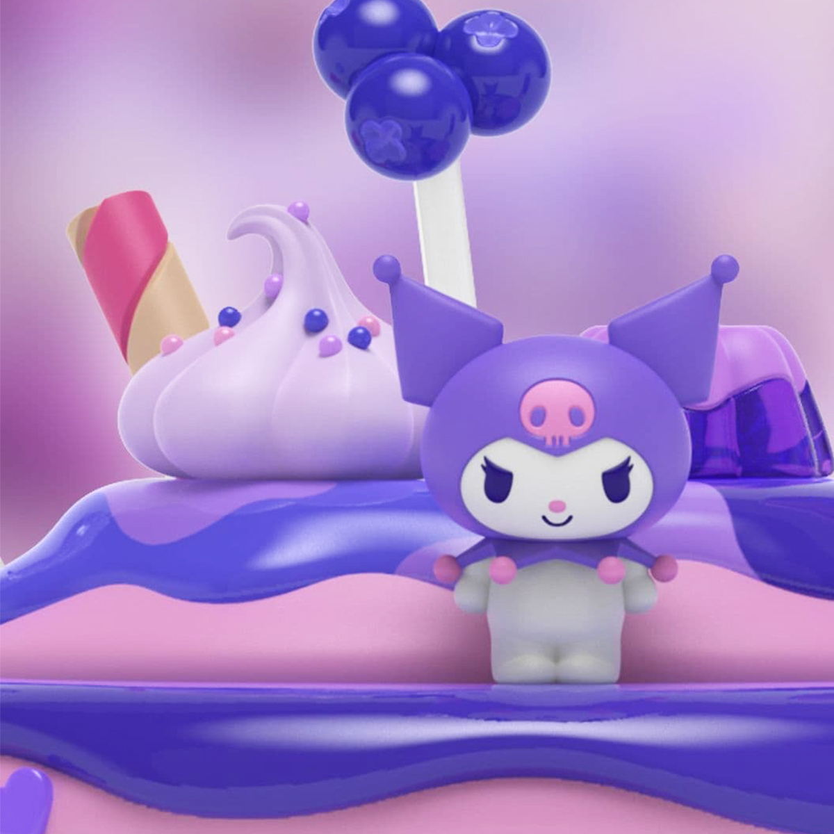 Колекційна фігурка Mighty Jaxx Kandyland Sanrio Куромі 12 см Фіолетовий — превʼю 6