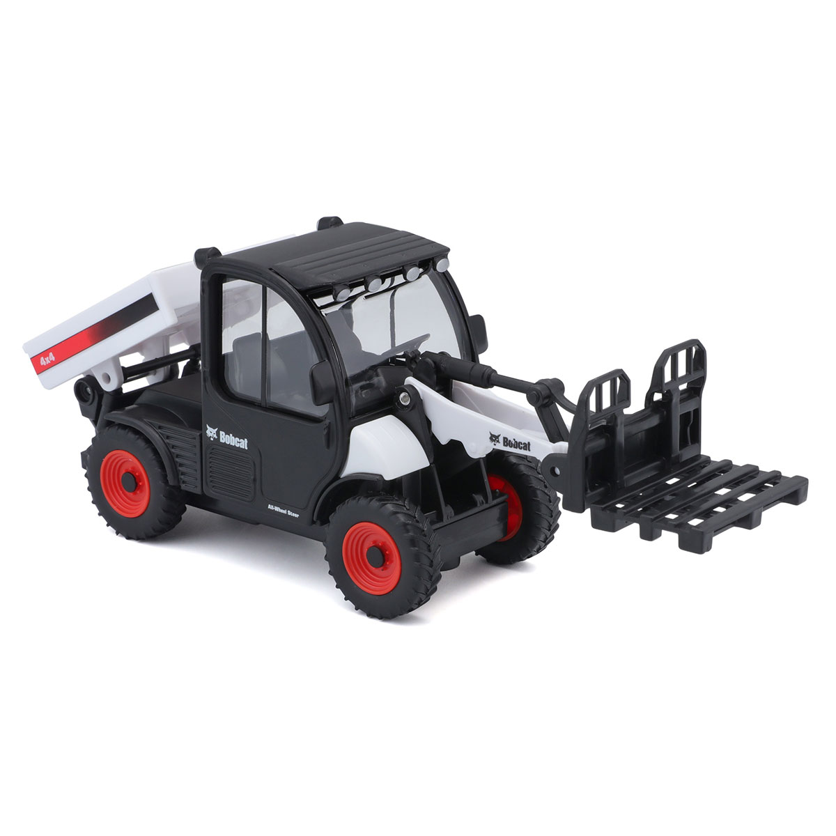 Навантажувач іграшковий Bburago Bobcat Toolcat 5600 10 см червоно-чорний — превʼю 2