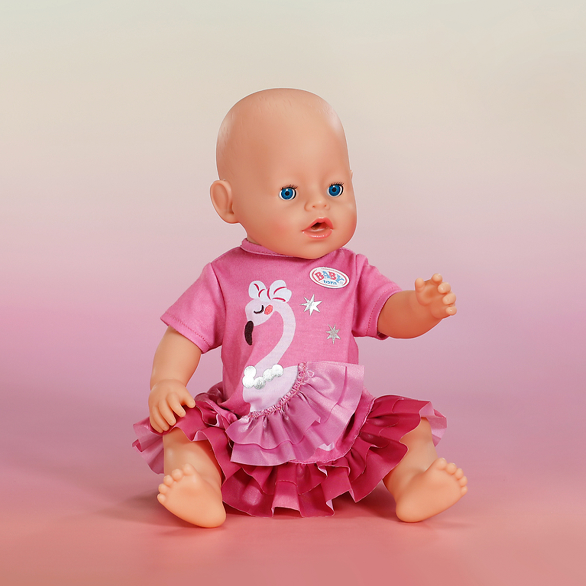 Сукня для ляльки Baby Born з фламінго 43 см Рожева — превʼю 4