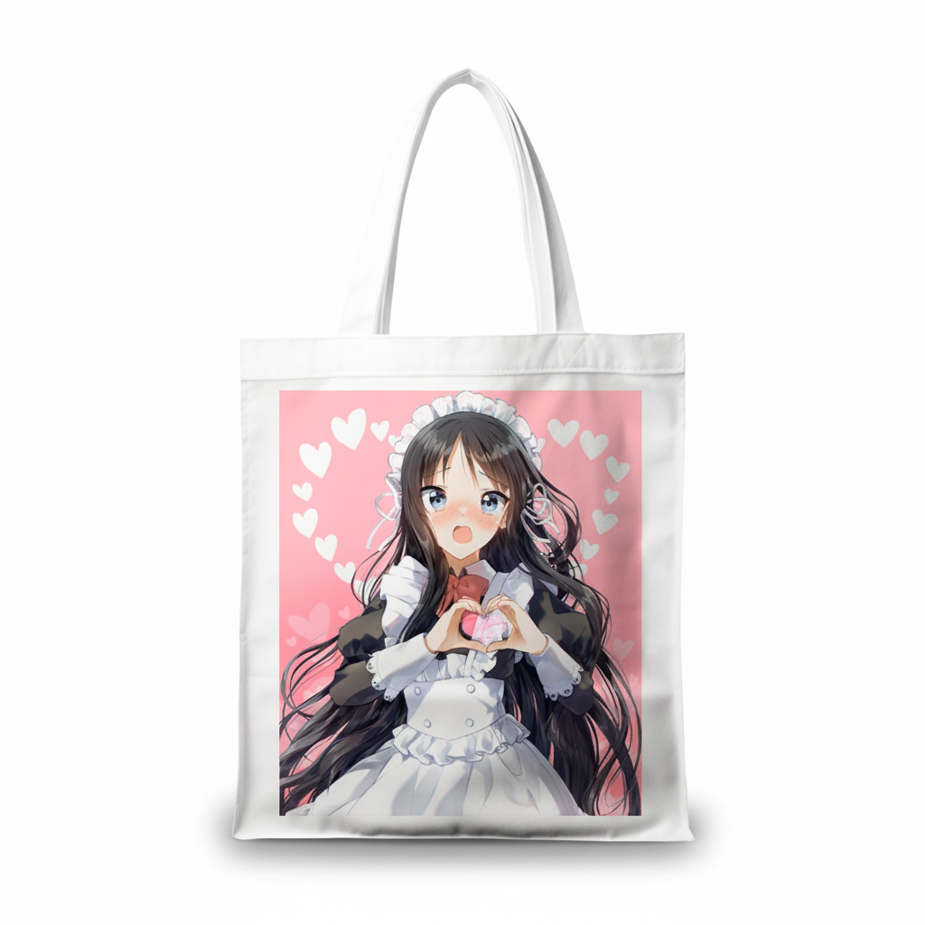 Сумка-шопер К-он! K-On! Міо Акіяма 39x35 см біла з габардину 11353