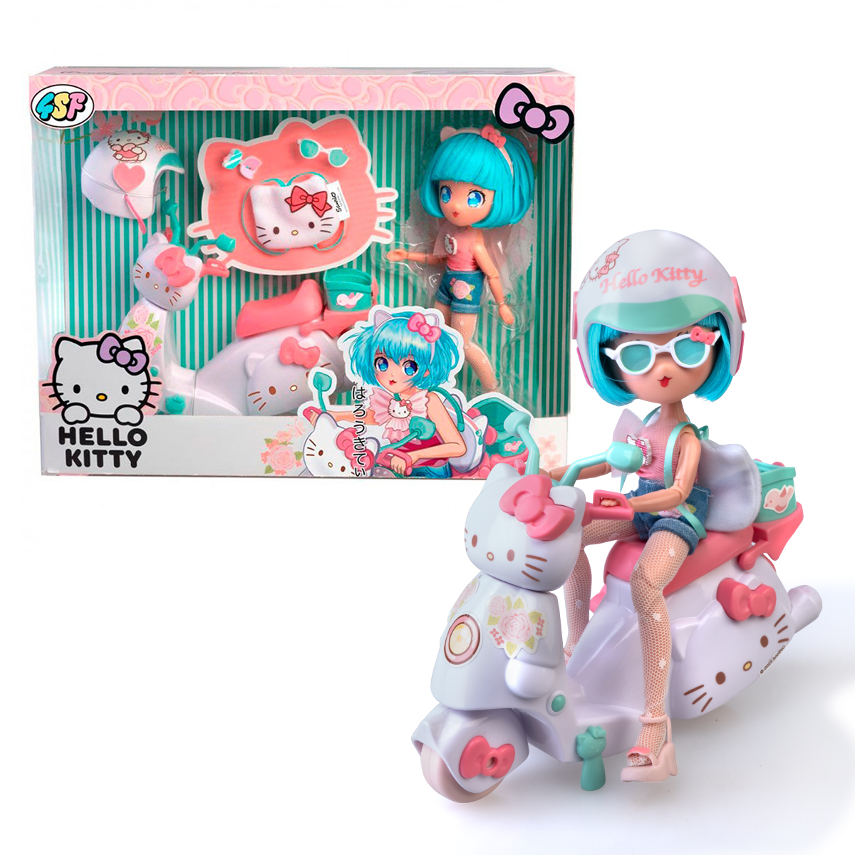 Ігровий набір для дівчаток 4SF Manga Dolls Hello Kitty зі скутером Пінк