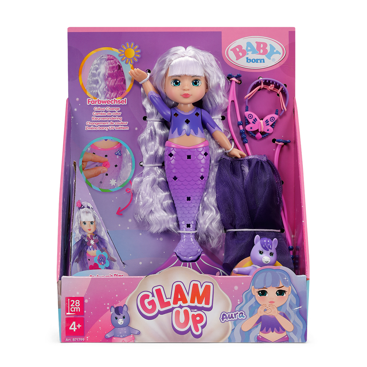 Лялька Baby Born серії Glam Up Русалонька Аура 28 см — превʼю 3