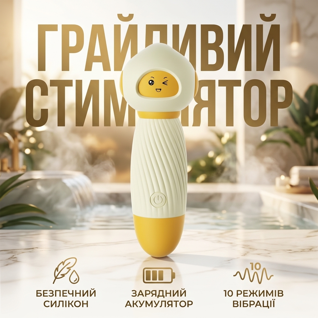 Вібратор кліторальний силіконовий Good Sweet 133 мм водонепроникний Жовтий