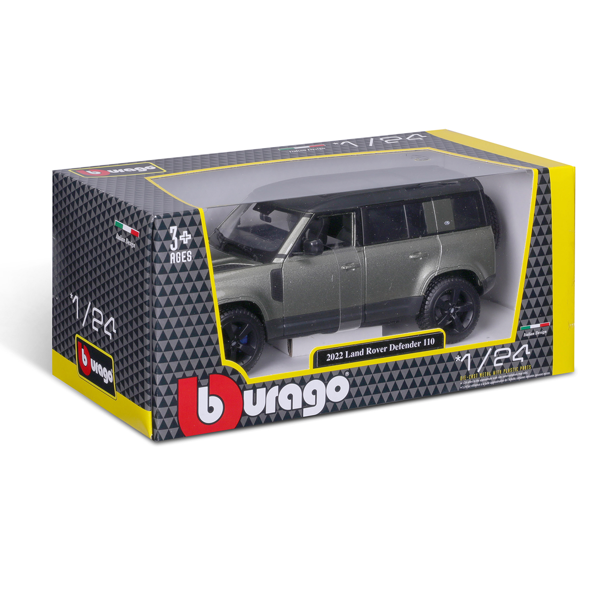 Автомодель Land Rover Defender 110 2022 Bburago 1:24 Зелений металік — превʼю 7