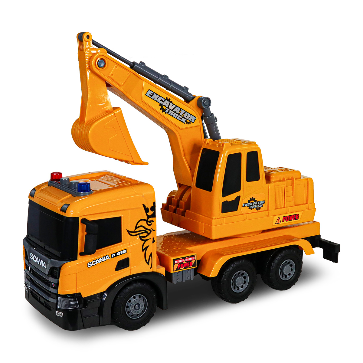 Екскаватор Scania TechnoDrive Super Big Truck 55 см зі світлом та звуком — превʼю 1