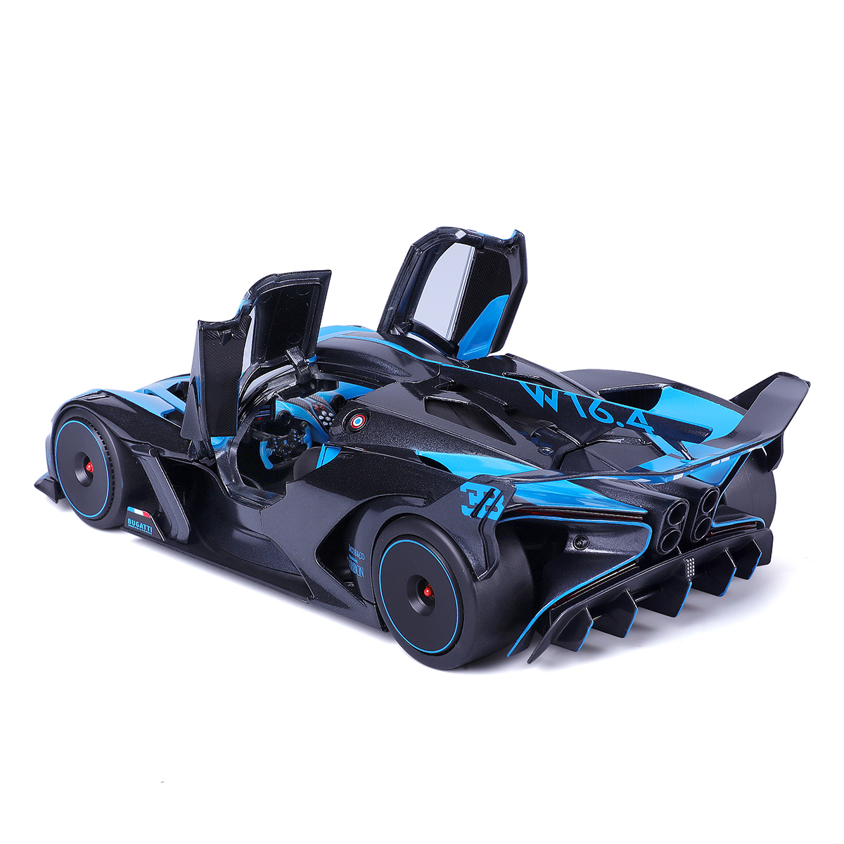 Автомодель Bburago Bugatti Bolide 1:18 металева Чорно-синя — превʼю 3