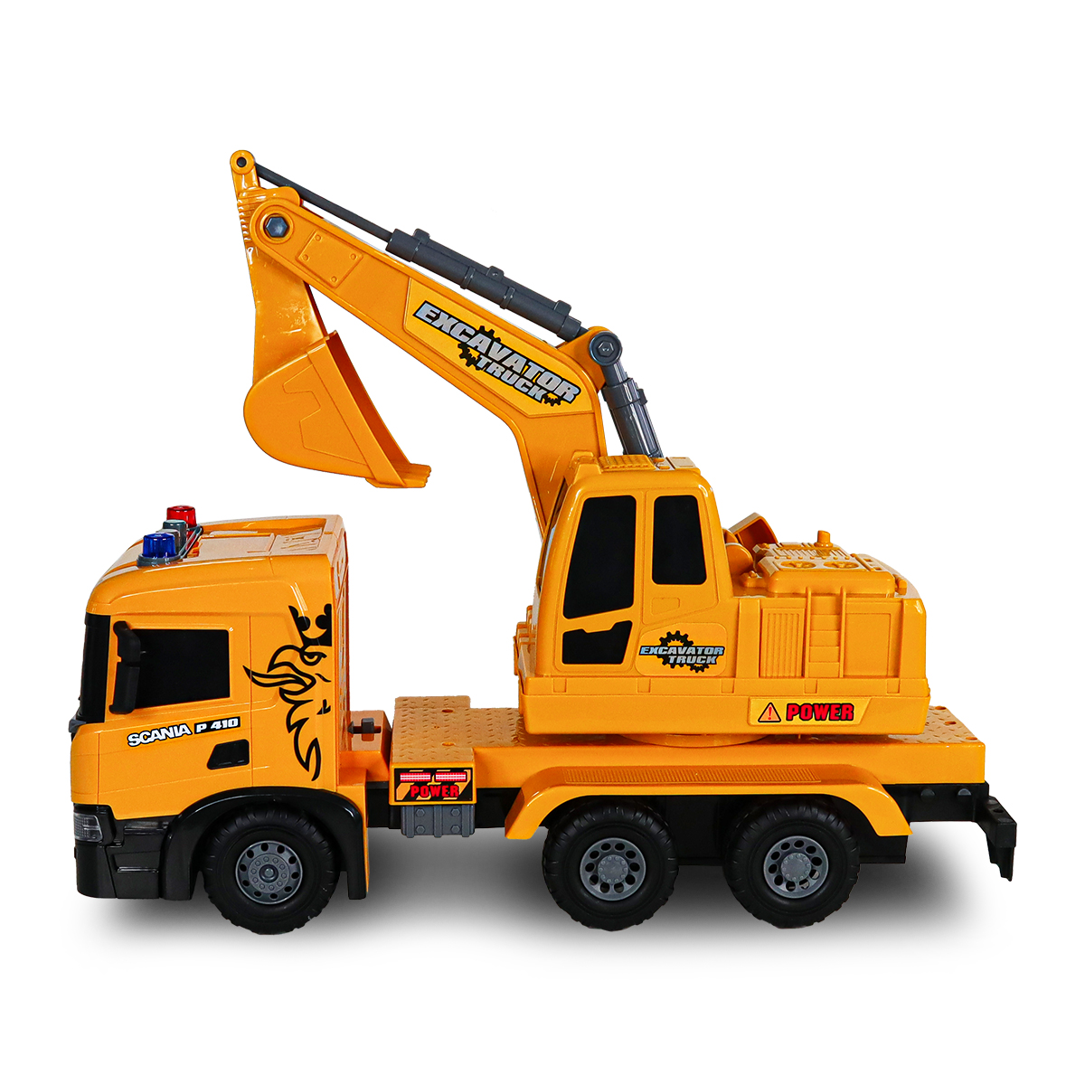Екскаватор Scania TechnoDrive Super Big Truck 55 см зі світлом та звуком — превʼю 8