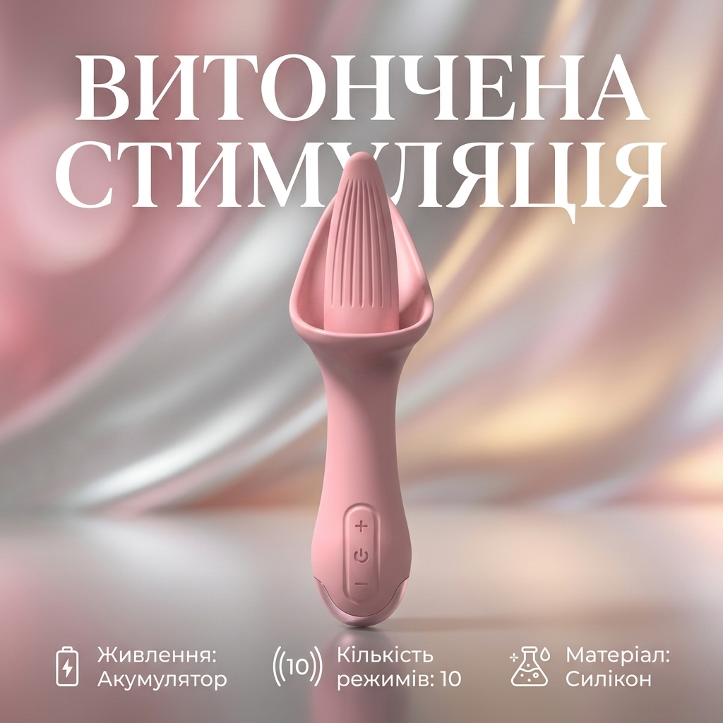 Вібратор кліторальний безшумний силіконовий для жінок 9.5 см 5 см Рожевий