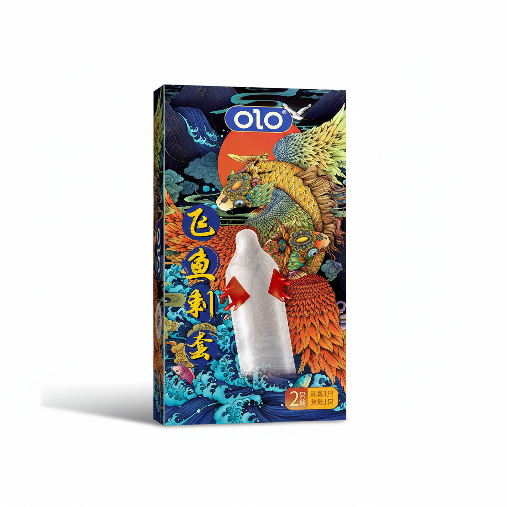 Презервативи стимулюючий з вусиками OLO Flying Fish з силіконовою змазкою 18 см 1 шт